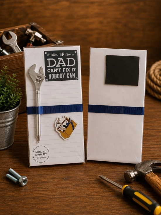Other - " If Dad Can’t Fix It Nobody Can"  Notepad & Wrench Pen Set - Navy